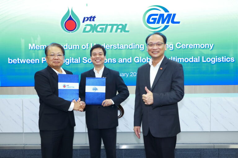 PTT Digital ผนึก GML สนับสนุนเทคโนโลยีดิจิทัล เสริมความแข็งแกร่งธุรกิจโลจิสติกส์ครบวงจร ตั้งเป้ายกระดับประเทศไทยสู่การเป็นศูนย์กลางการขนส่งของภูมิภาคอาเซียน